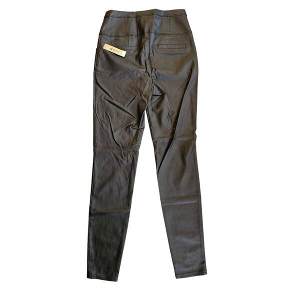 NEW Black Vegan Leather High Waisted Pants by DAZZ women Sz M - Picture 2 of 5